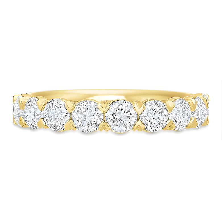 Yellow Gold Silk Prong Diamond Band