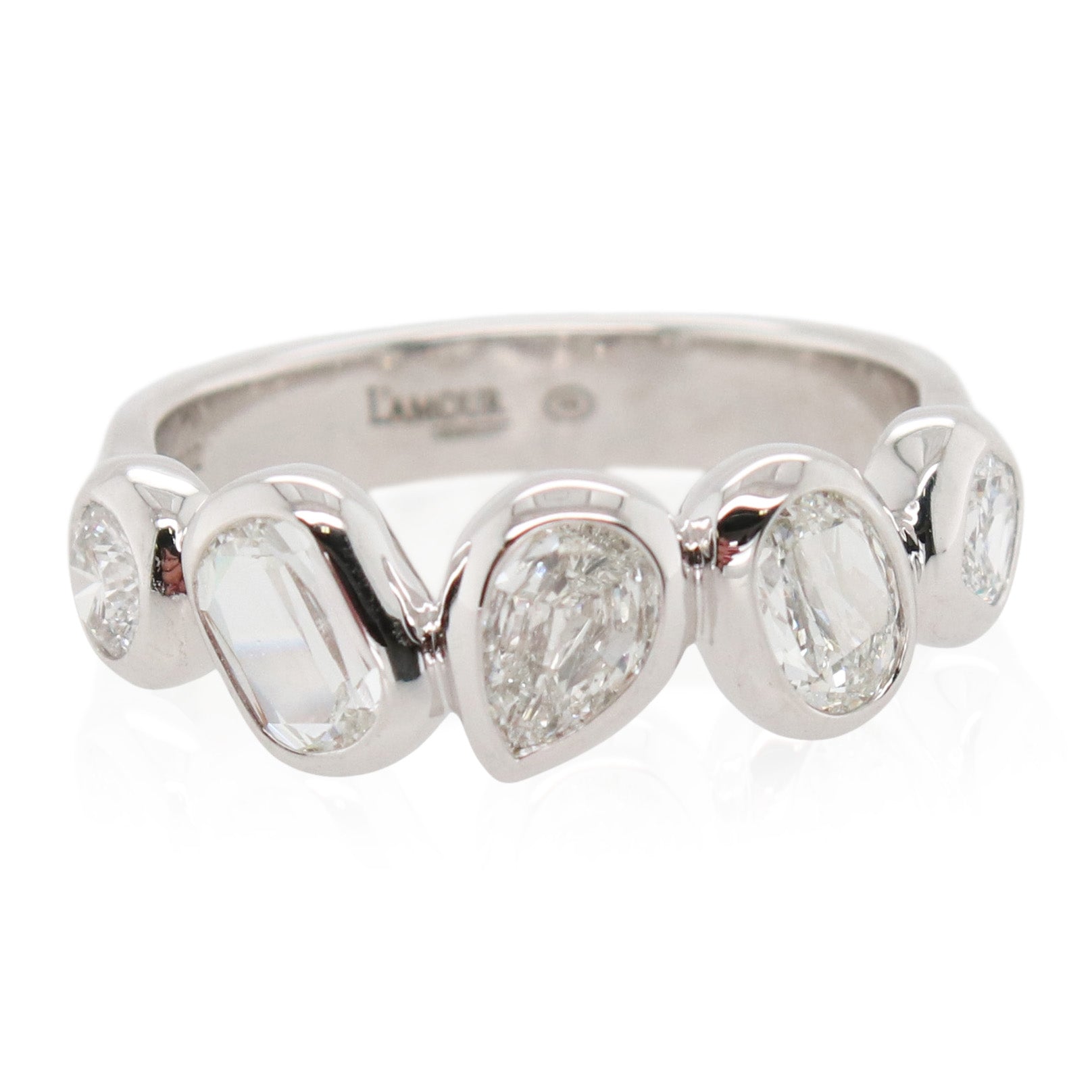 Crisscut New York White Gold Multi-Shape Diamond Band