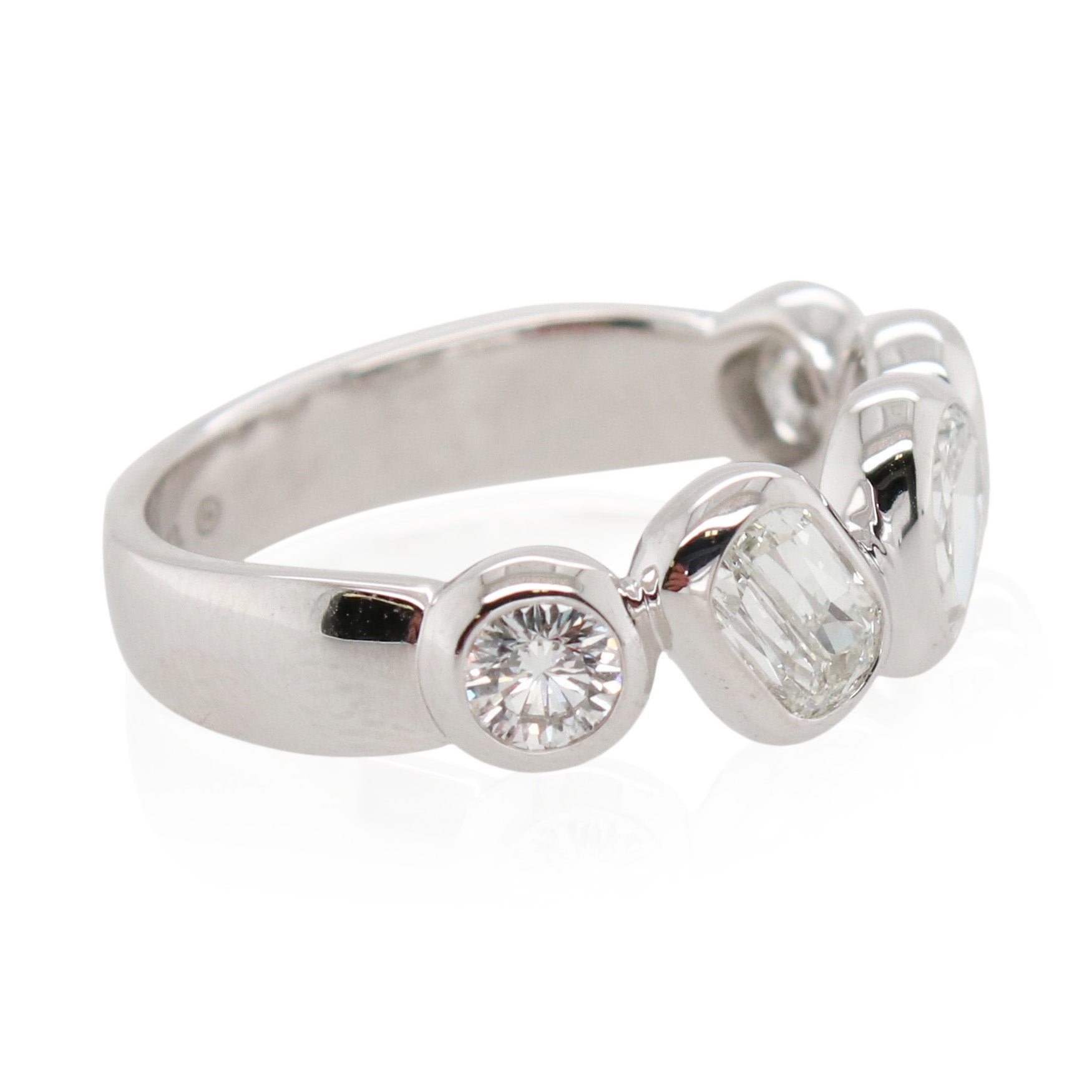 Crisscut New York White Gold Multi-Shape Diamond Band
