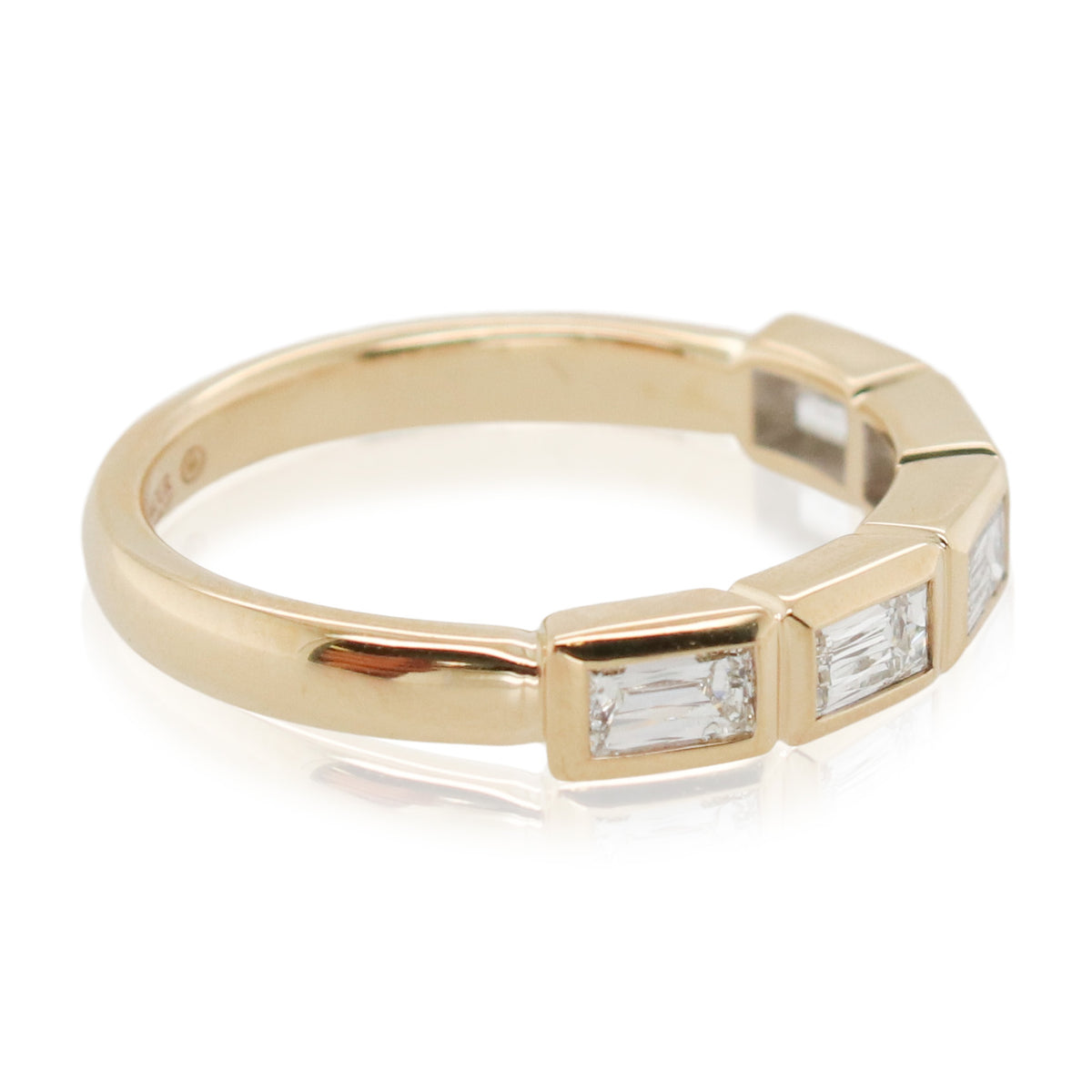 Crisscut New York East/West Bezel Set Diamond Band