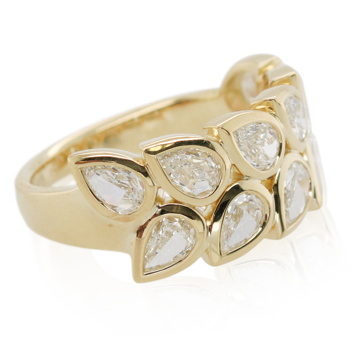 Crisscut New York Bezel Set Double Row Diamond Band