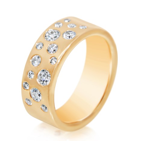 0.59ct Total Weight Diamond Burnished Band