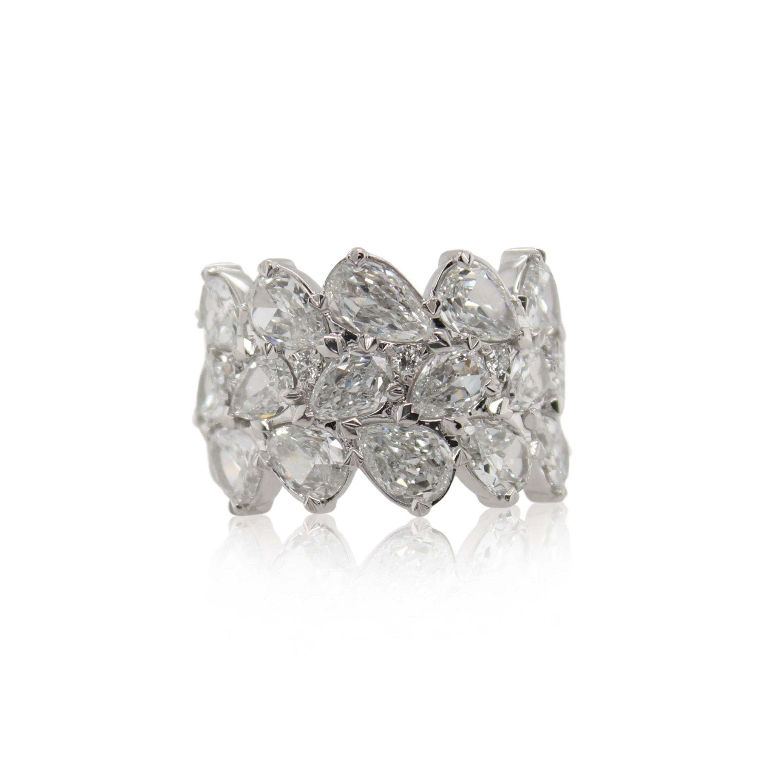 Crisscut New York Tri Row Pear Diamond Band