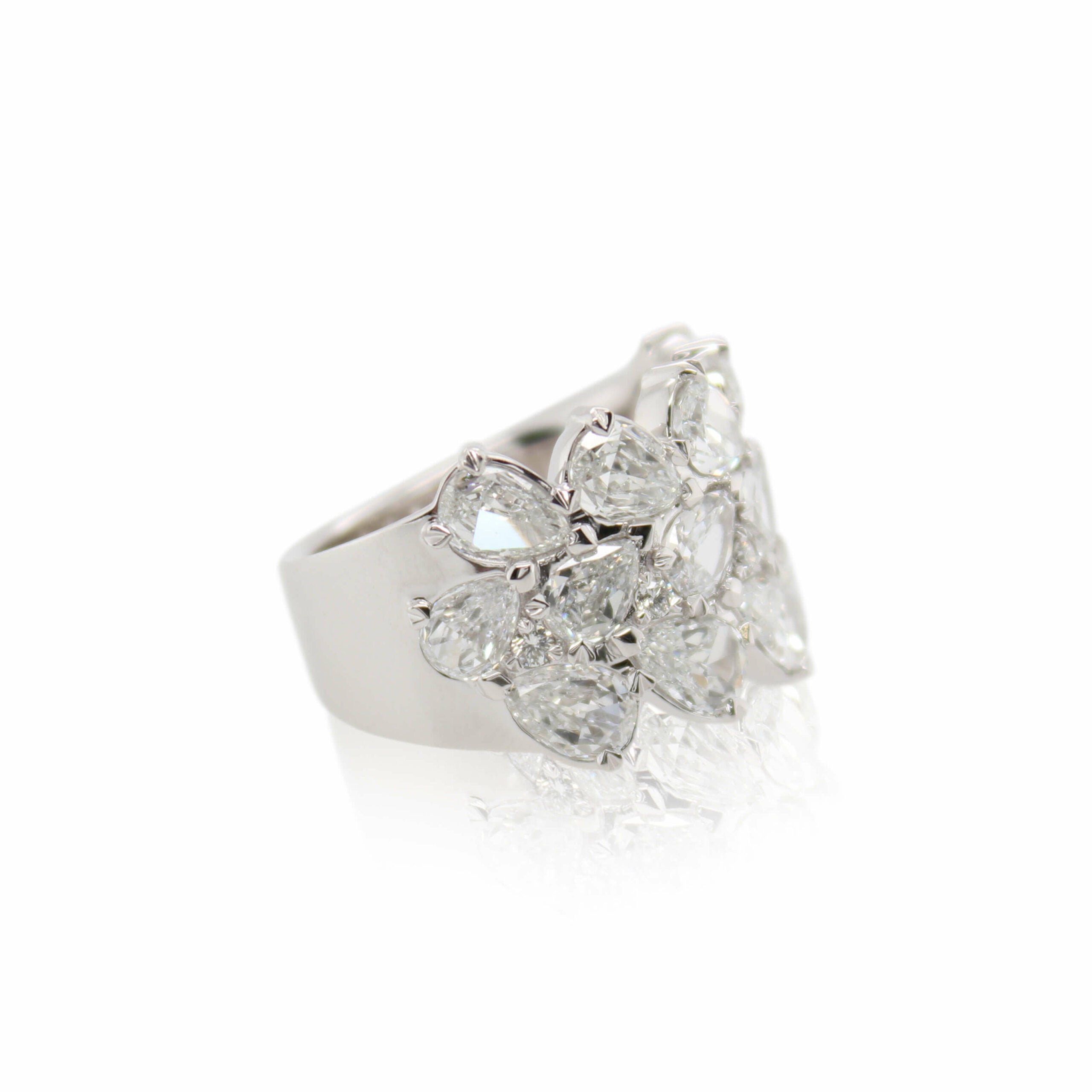 Crisscut New York Tri Row Pear Diamond Band