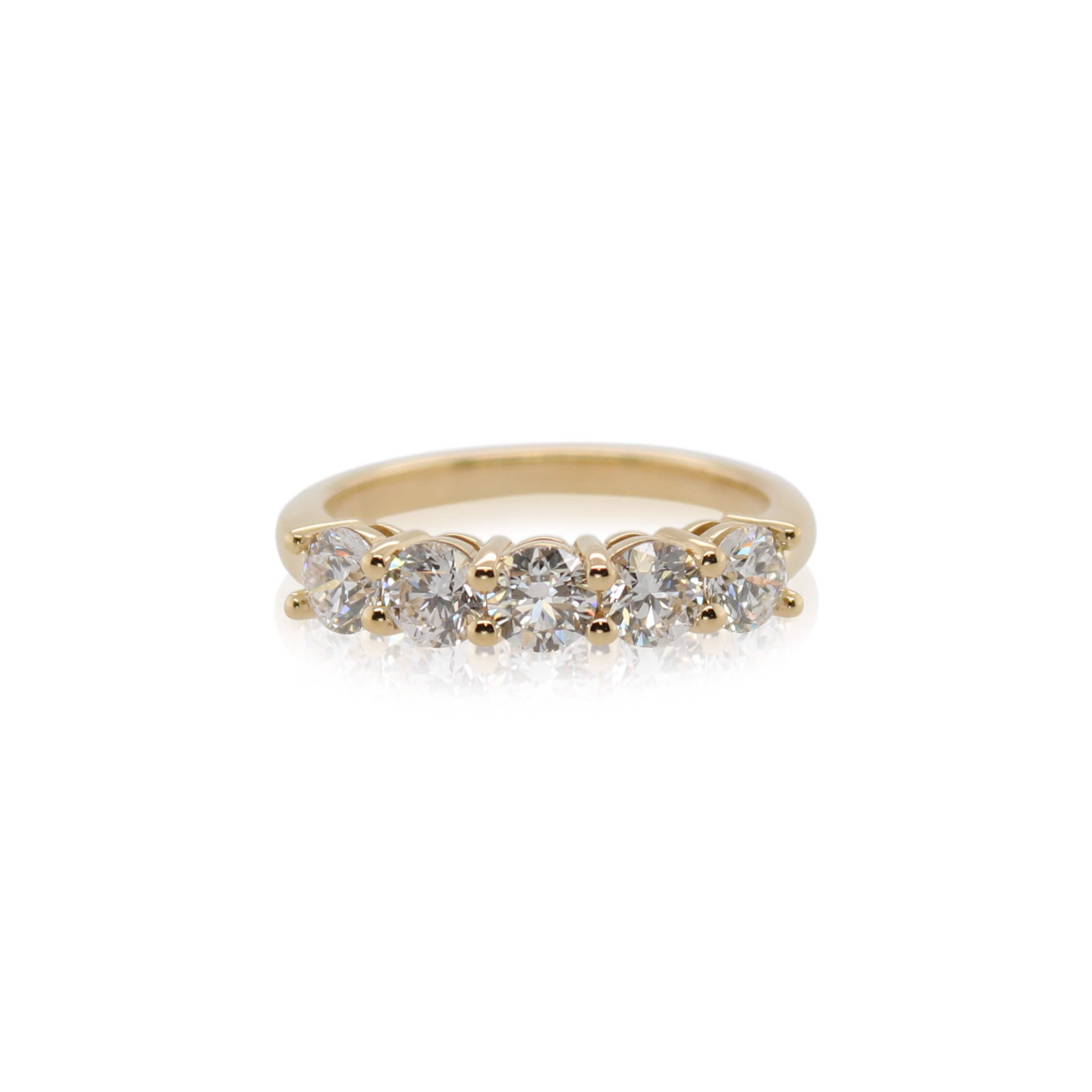 5 Stone Yellow Gold Anniversary Band