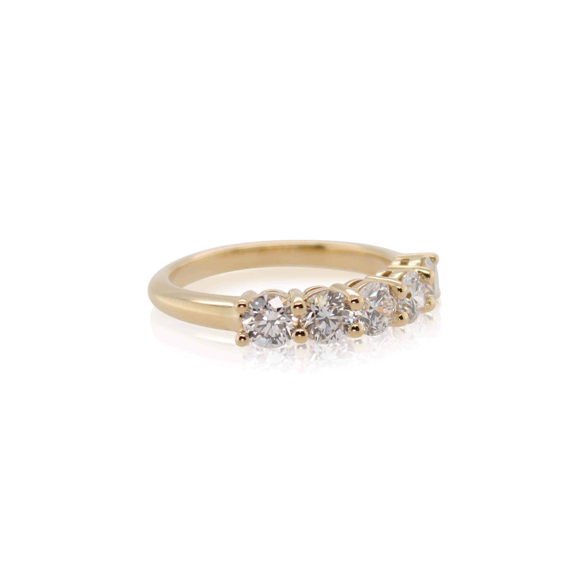 5 Stone Yellow Gold Anniversary Band
