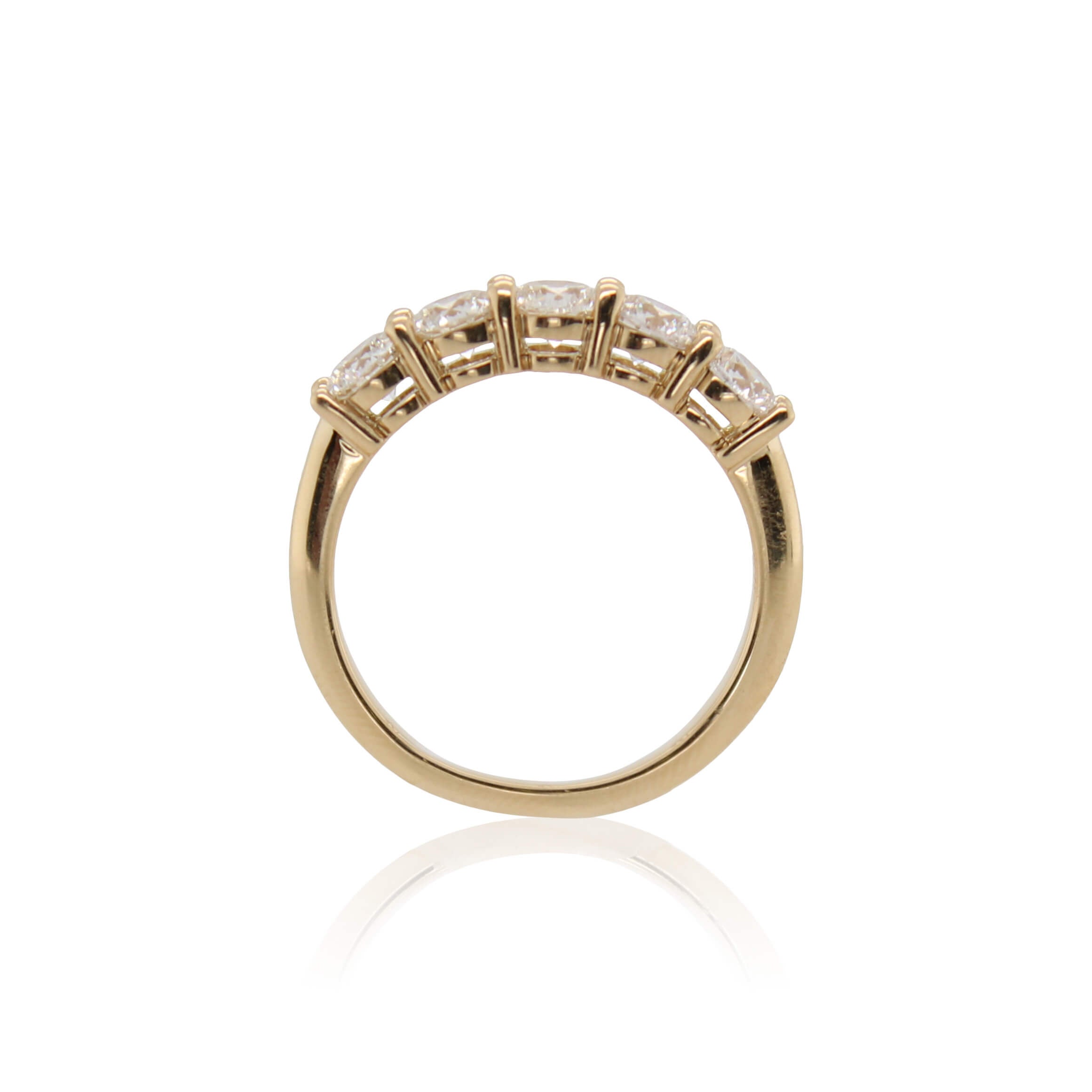 5 Stone Yellow Gold Anniversary Band