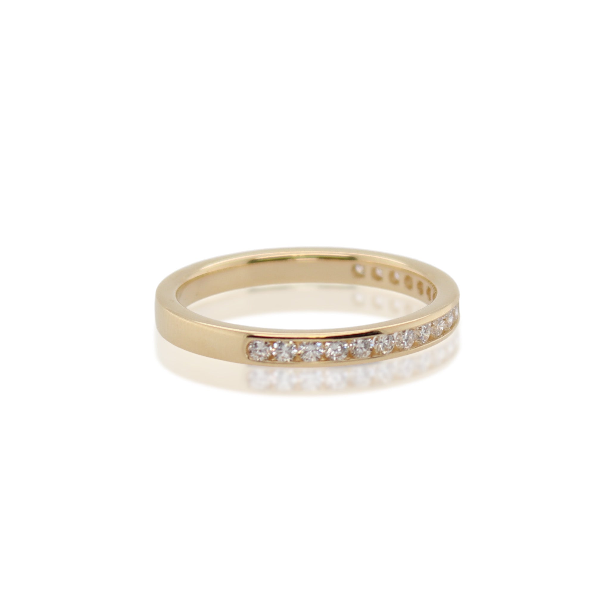 Yellow Gold Diamond Half Round Band
