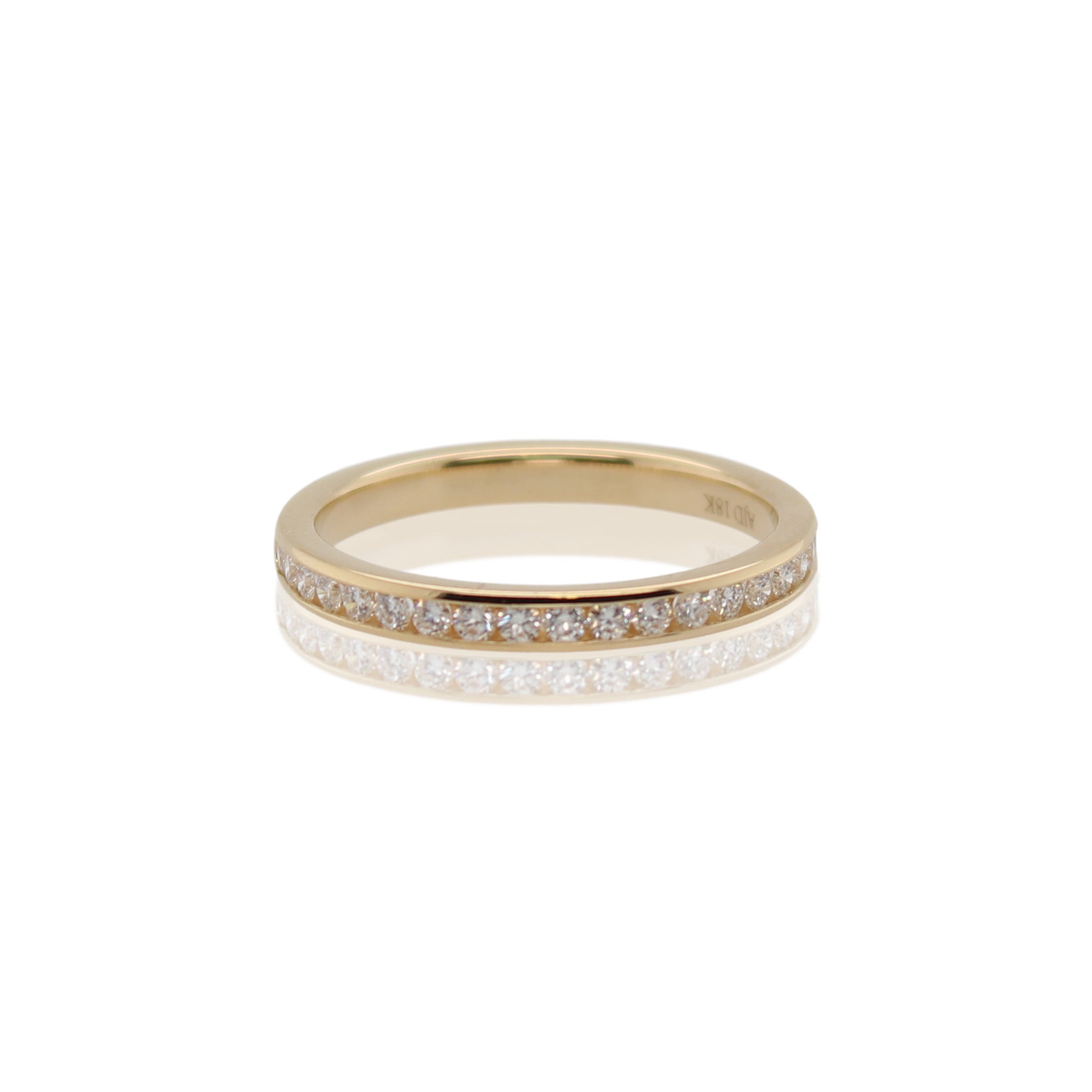 Yellow Gold Diamond Half Round Band