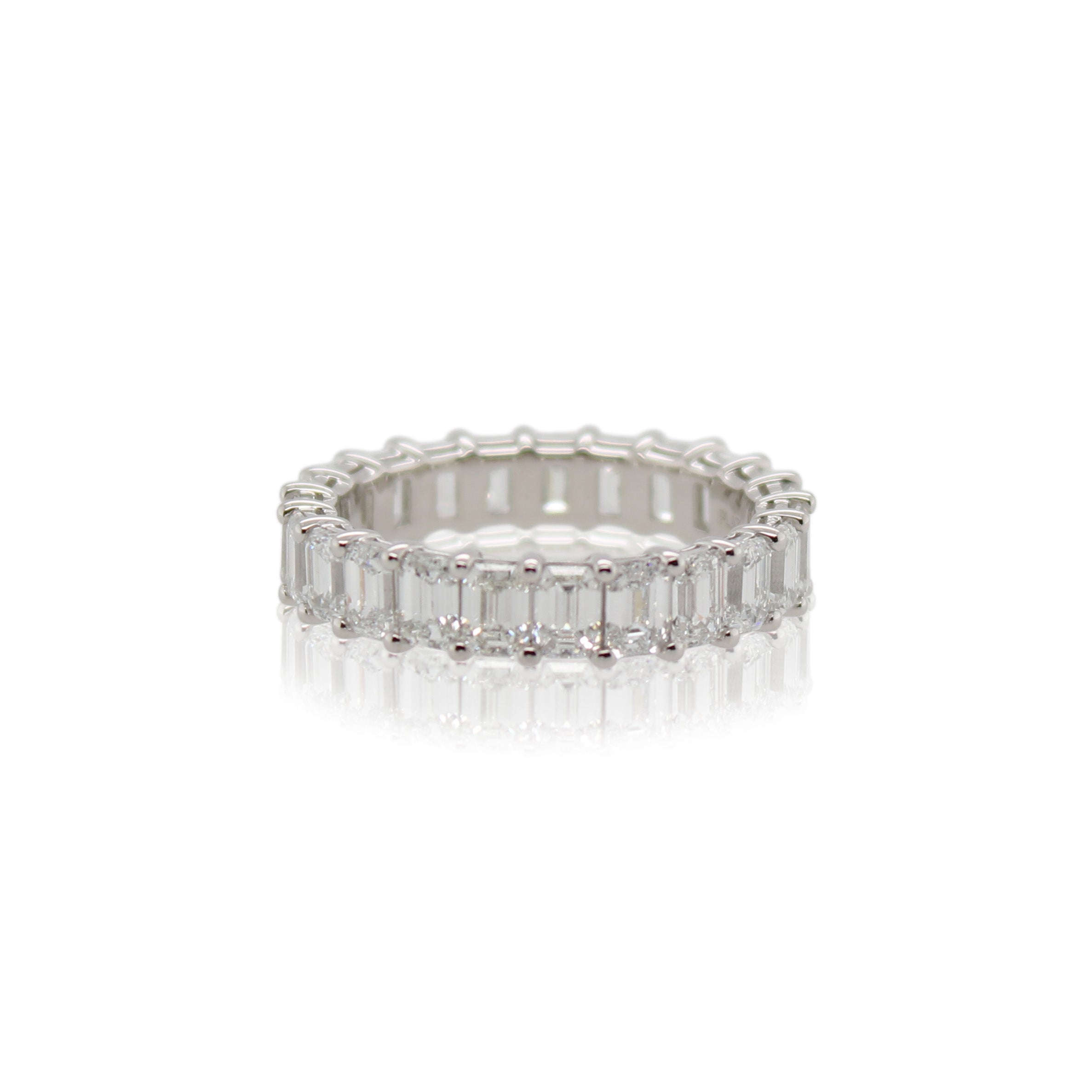 Emerald Cut Platinum Eternity Band