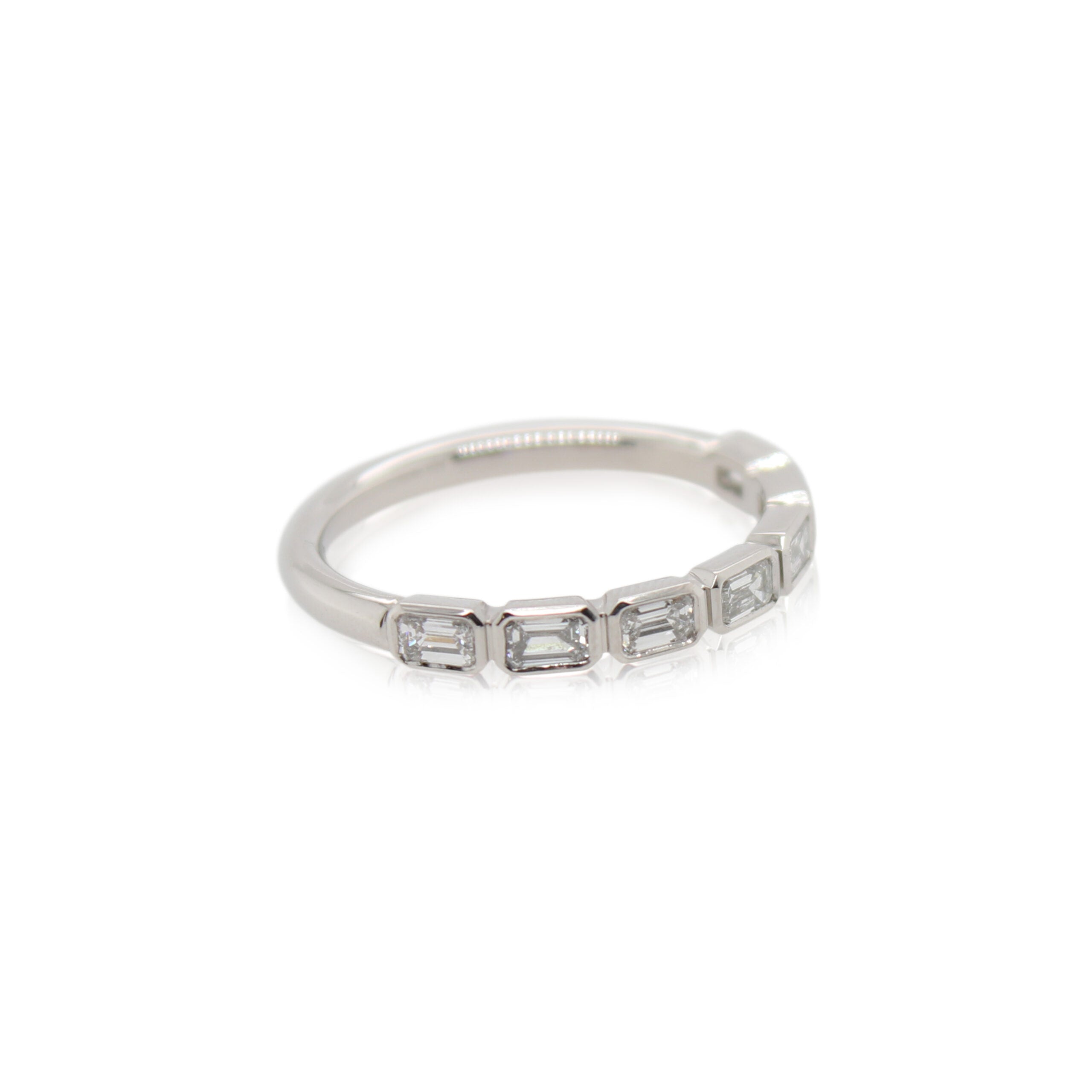 Platinum Emerald Cut Diamond Band