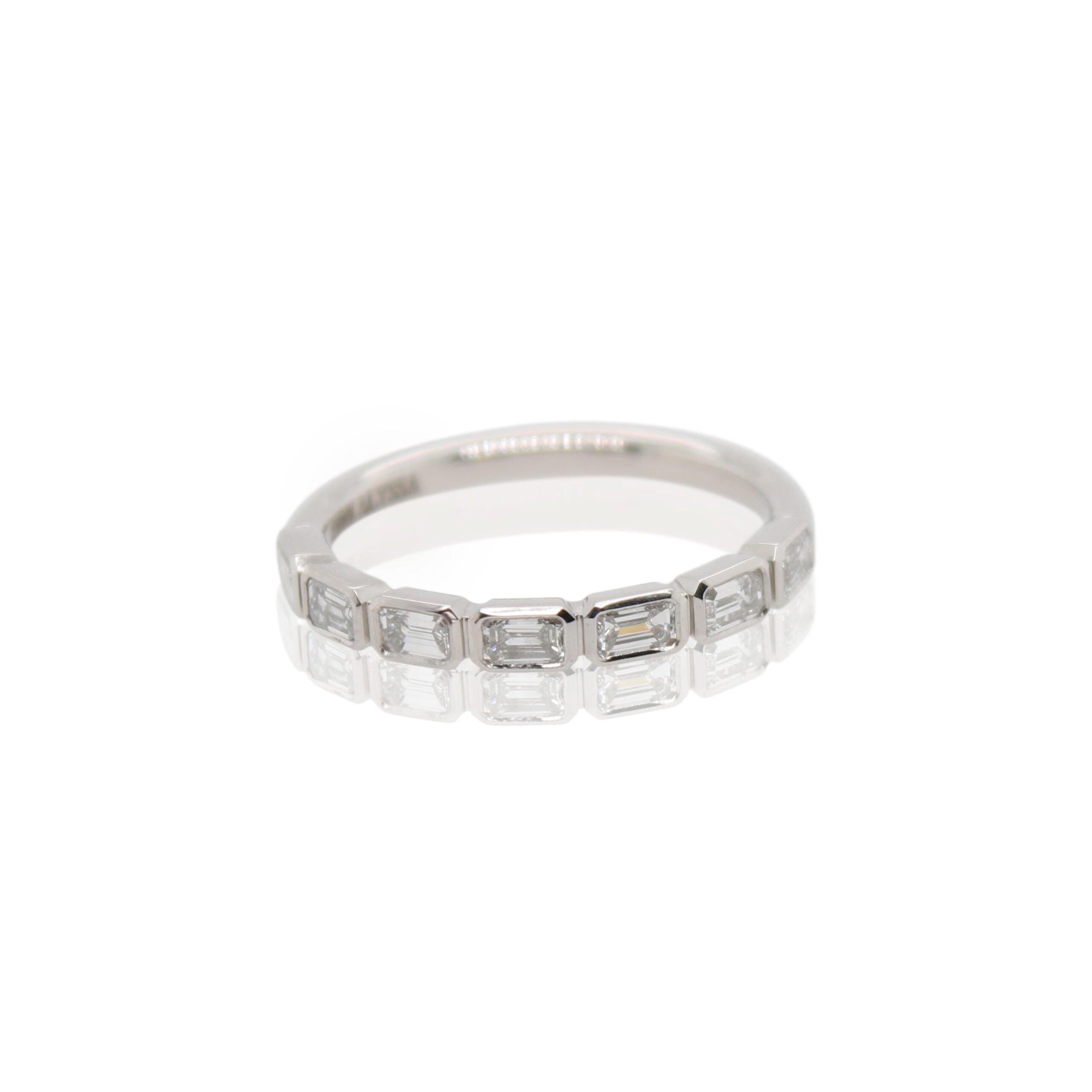 Platinum Emerald Cut Diamond Band