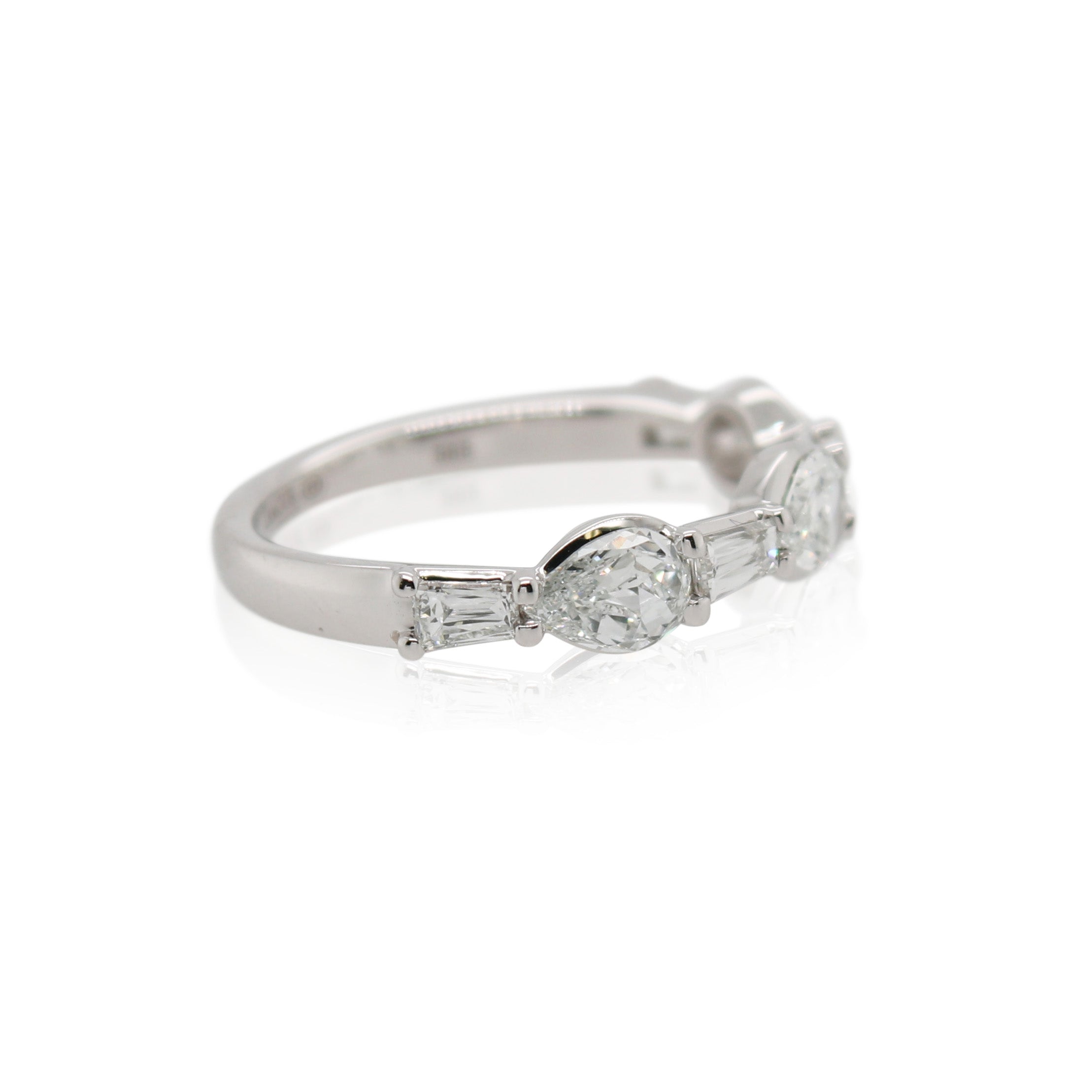 Crisscut New York Pear Shaped and Tapered Baguette Diamond Band