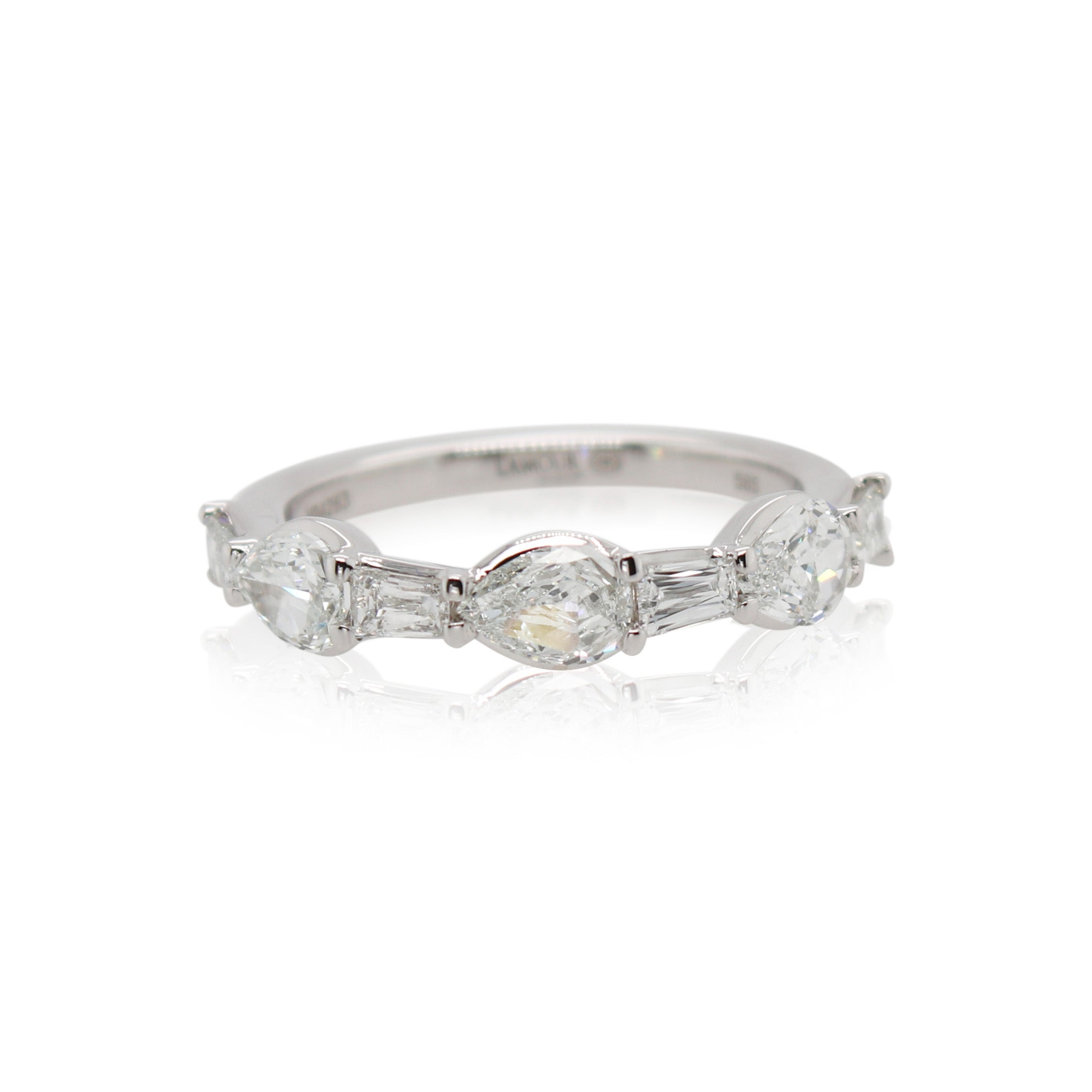 Crisscut New York Pear Shaped and Tapered Baguette Diamond Band