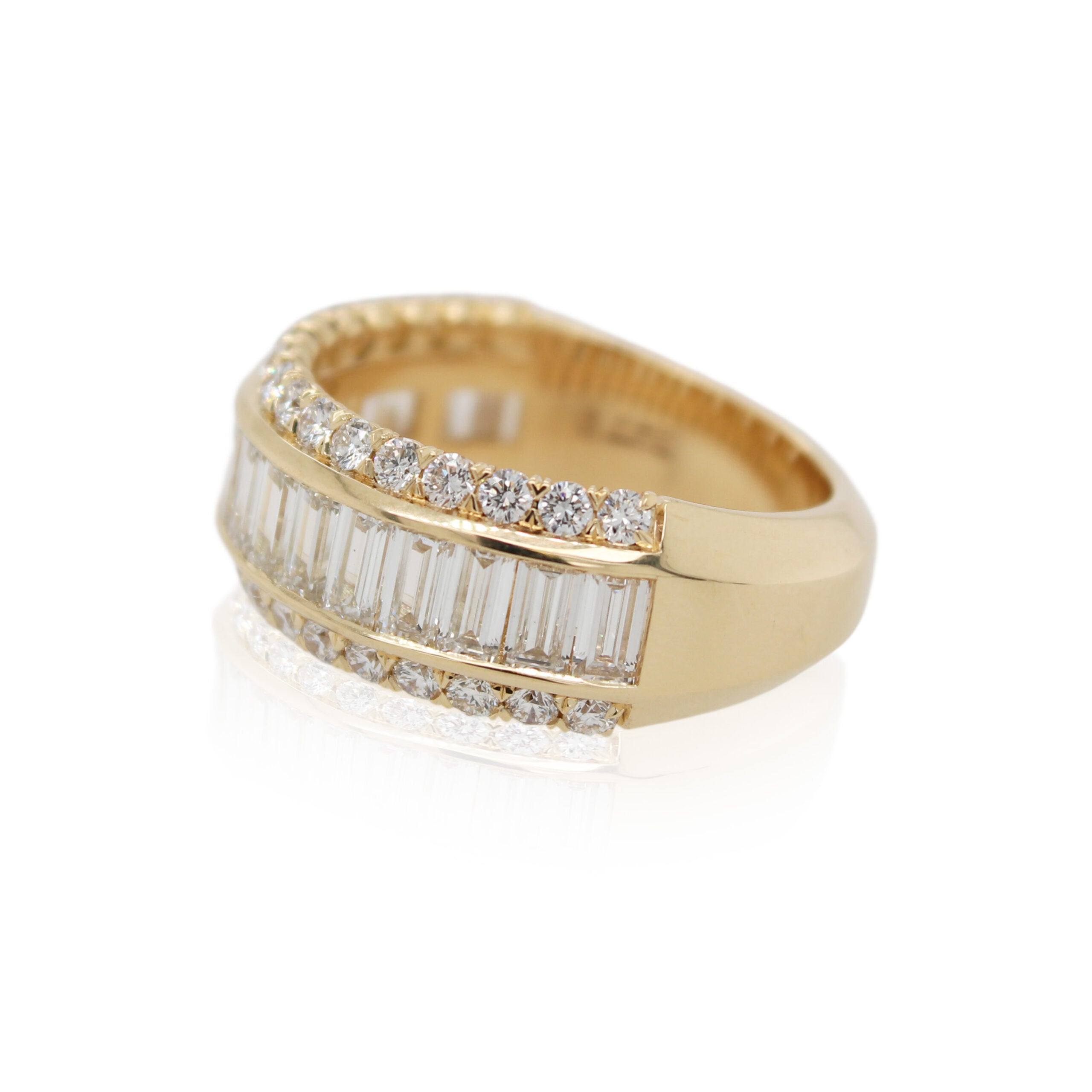 Tri Row Baguette Diamond Band