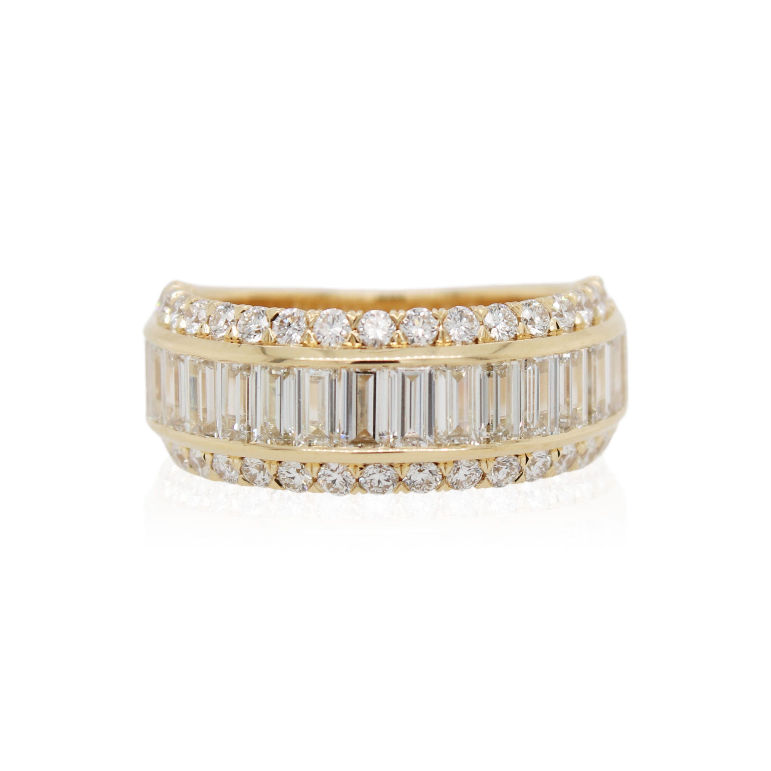 Tri Row Baguette Diamond Band