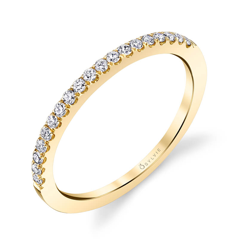 Half Round Diamond Wedding Band