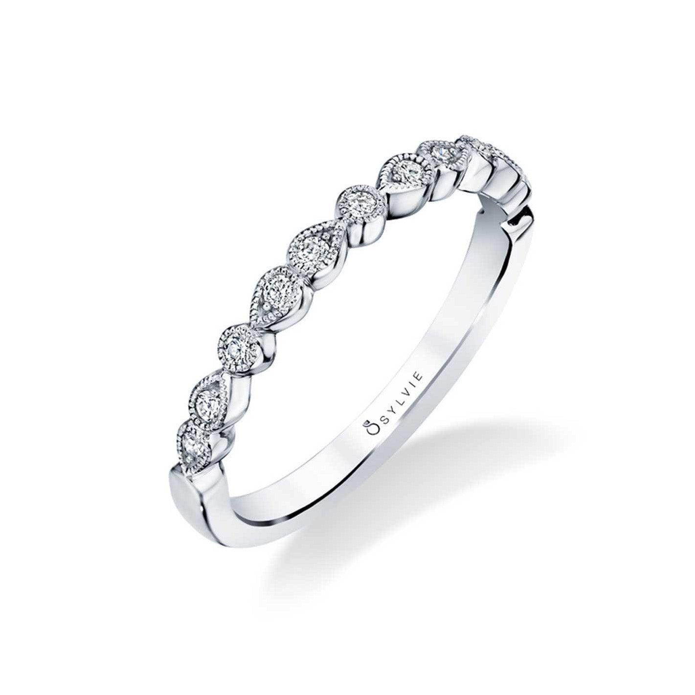 Bezel Set Diamond Milgrain Band