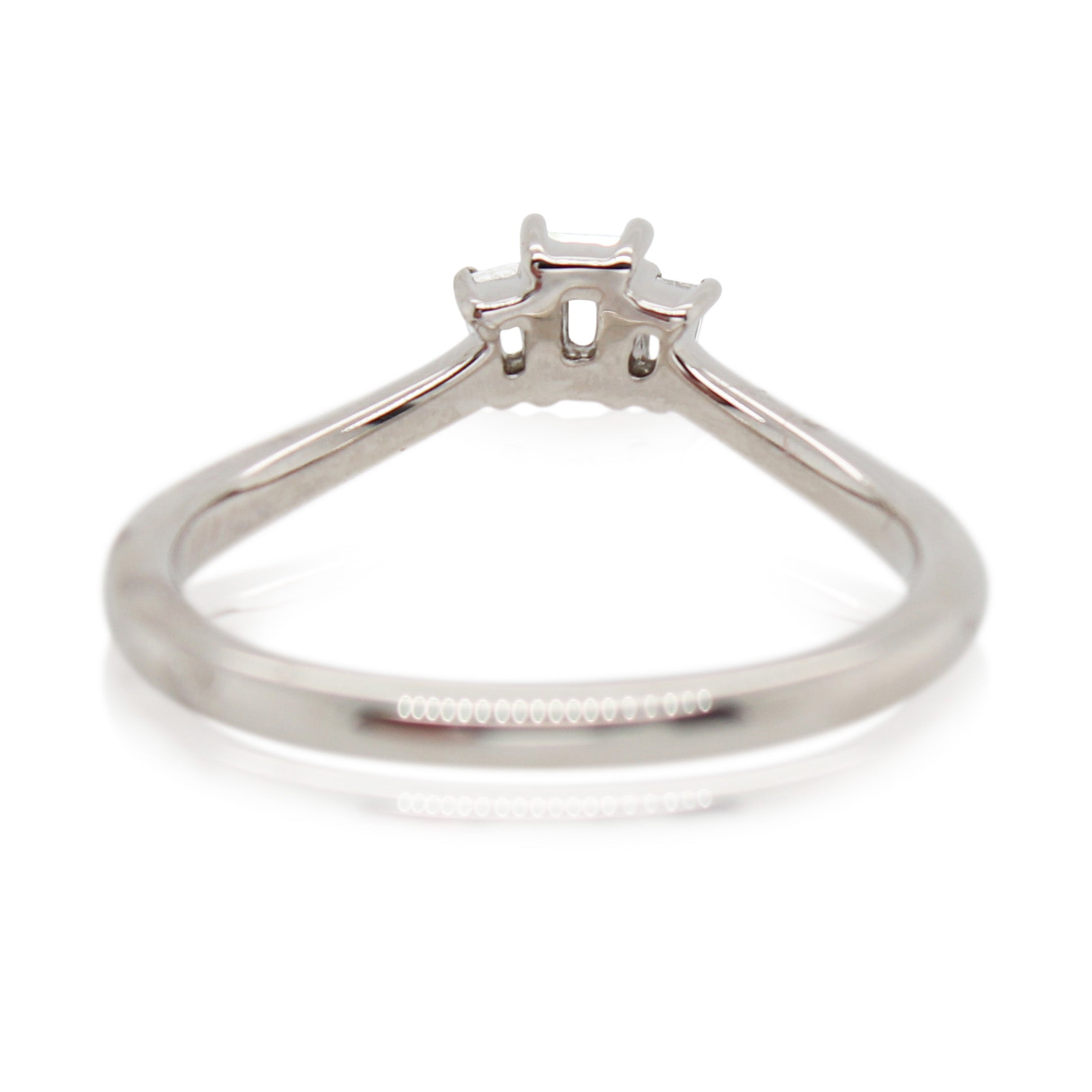 Platinum Tapered Baguette 3 Stone Contour Ring