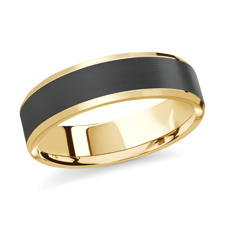 6mm Yellow Gold and Tantalum Band