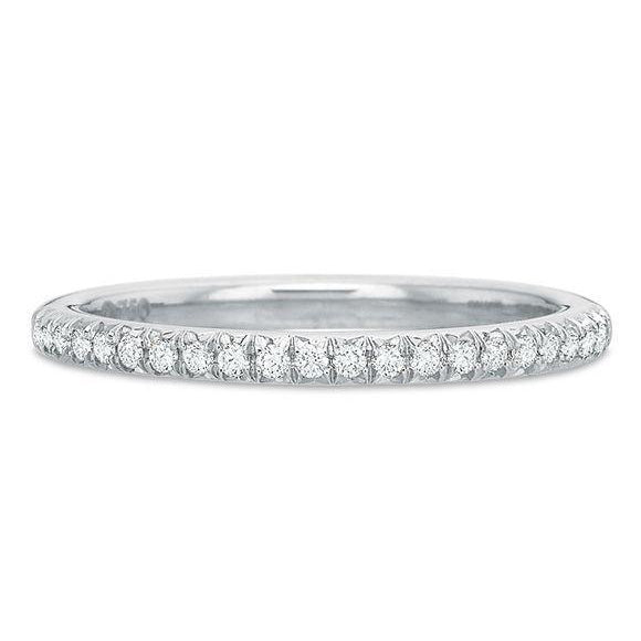 Precision Set Platinum Modern Half Round Wedding Band