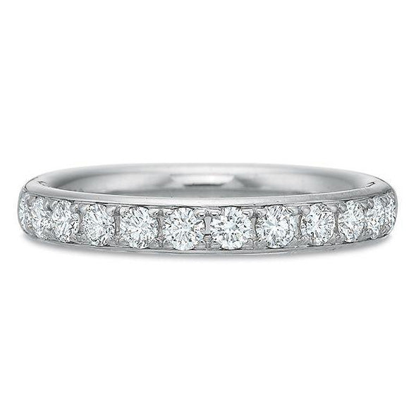 Precision Set White Gold Diamond Half Round Band