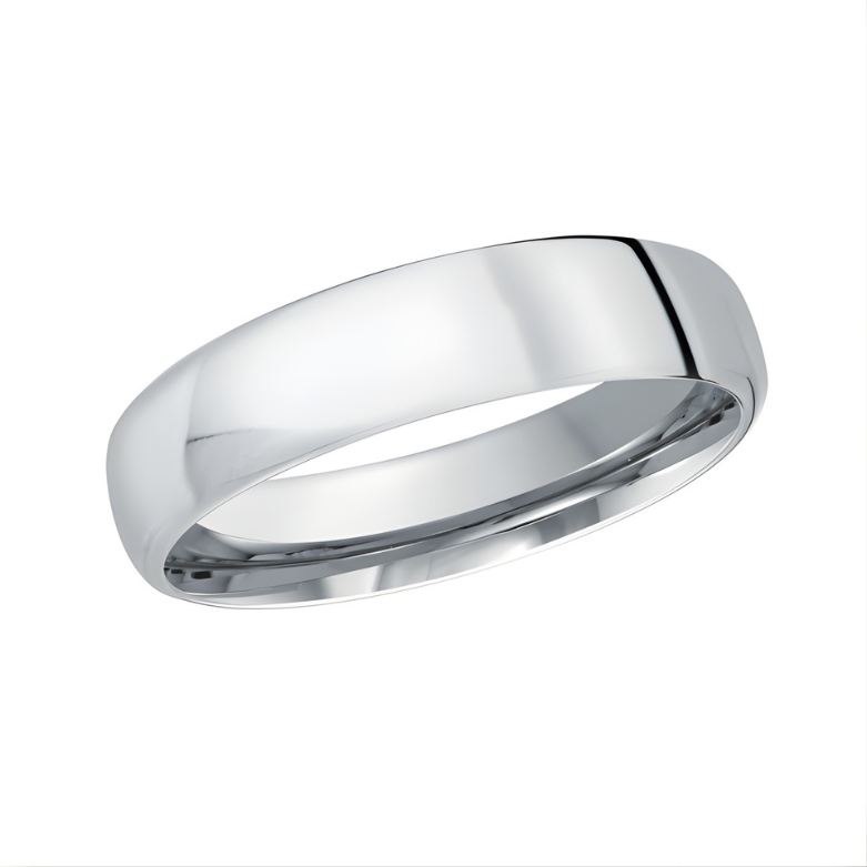 White Gold Polished 4mm Band