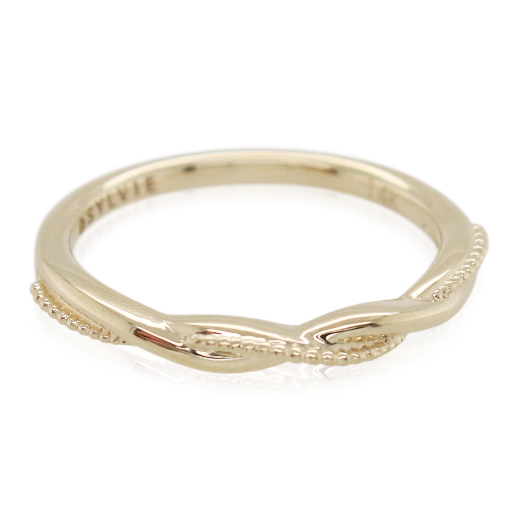 Sylvie Beaded Twist Yellow Gold Band