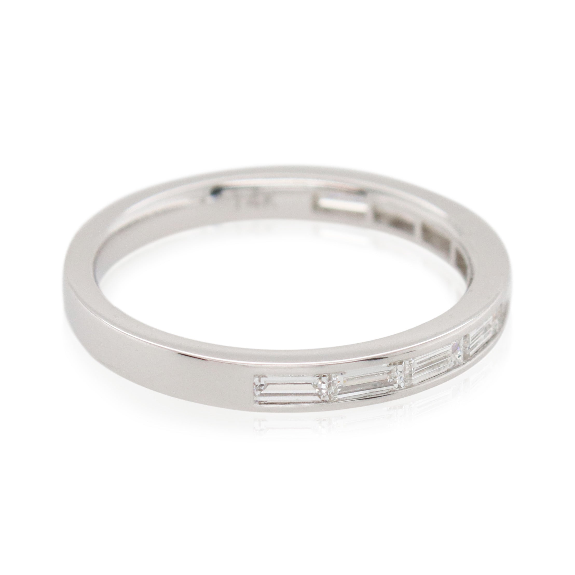 Sylvie White Gold Channel Set Baguette Diamond Band