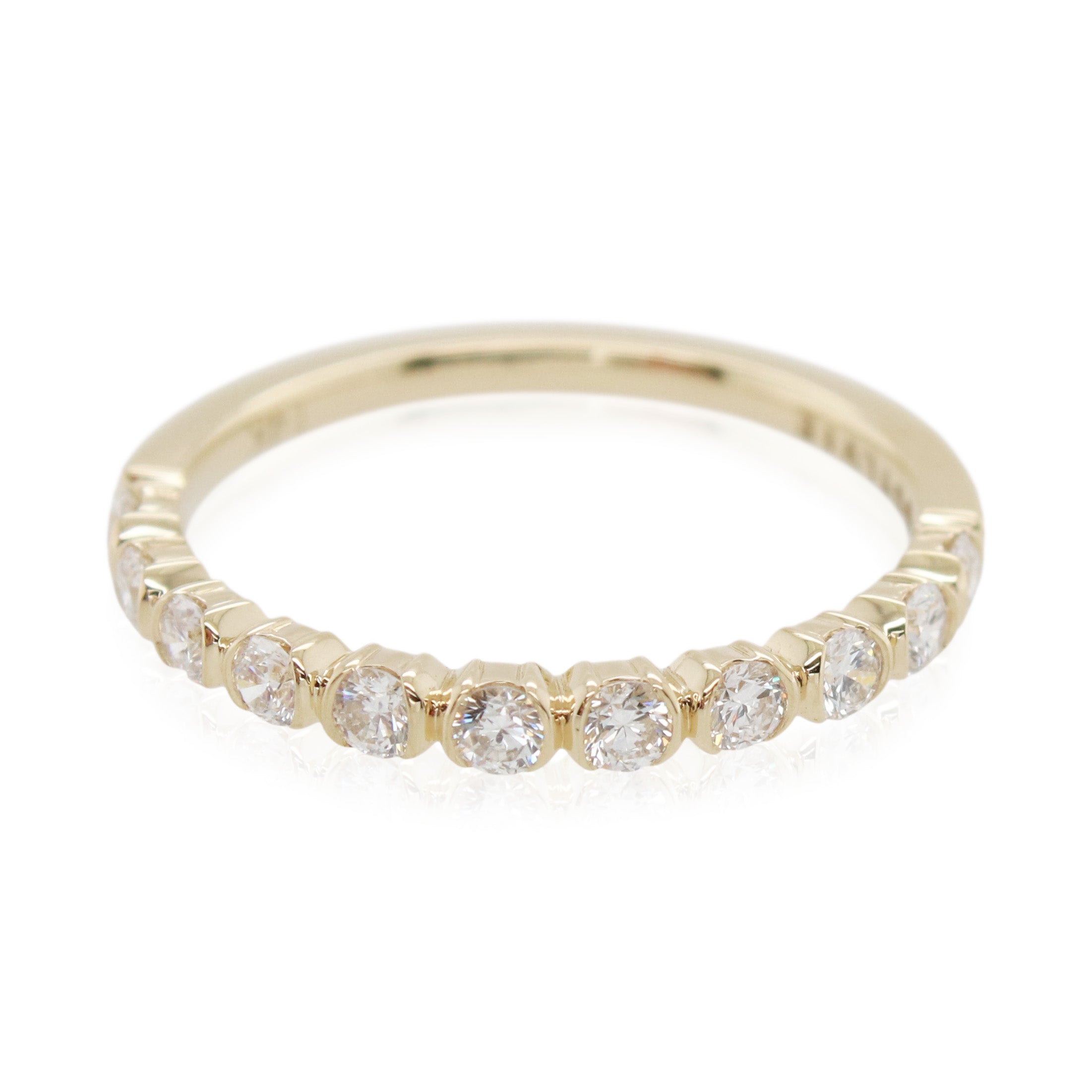 Sylvie Half Bezel-Set Diamond Band