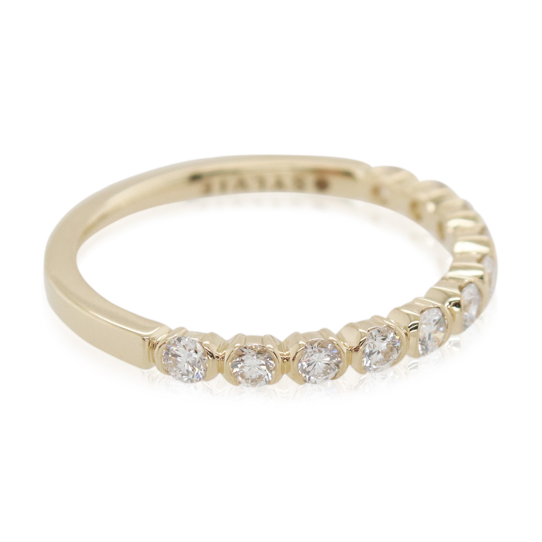 Sylvie Half Bezel-Set Diamond Band
