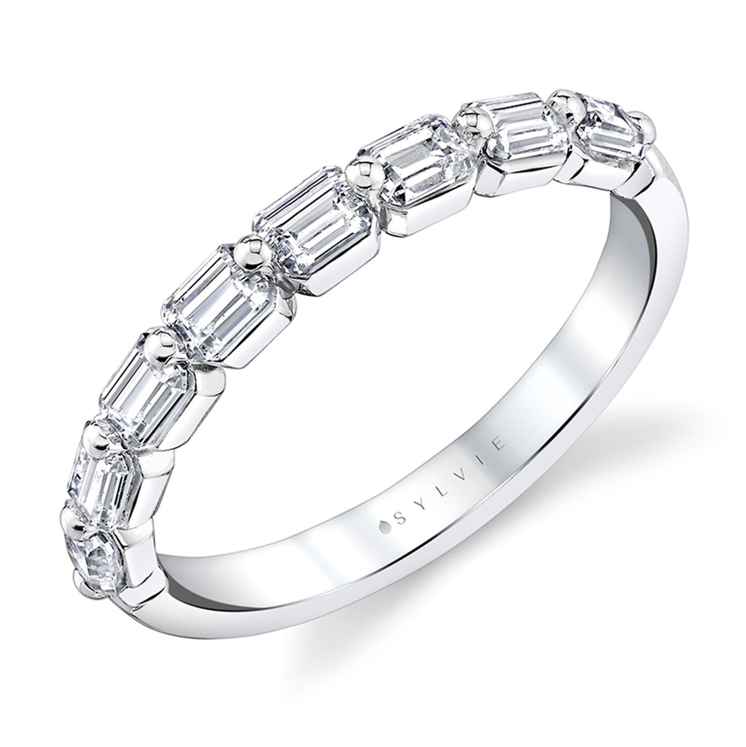 Sylvie Shared Prong Baguette Diamond Band