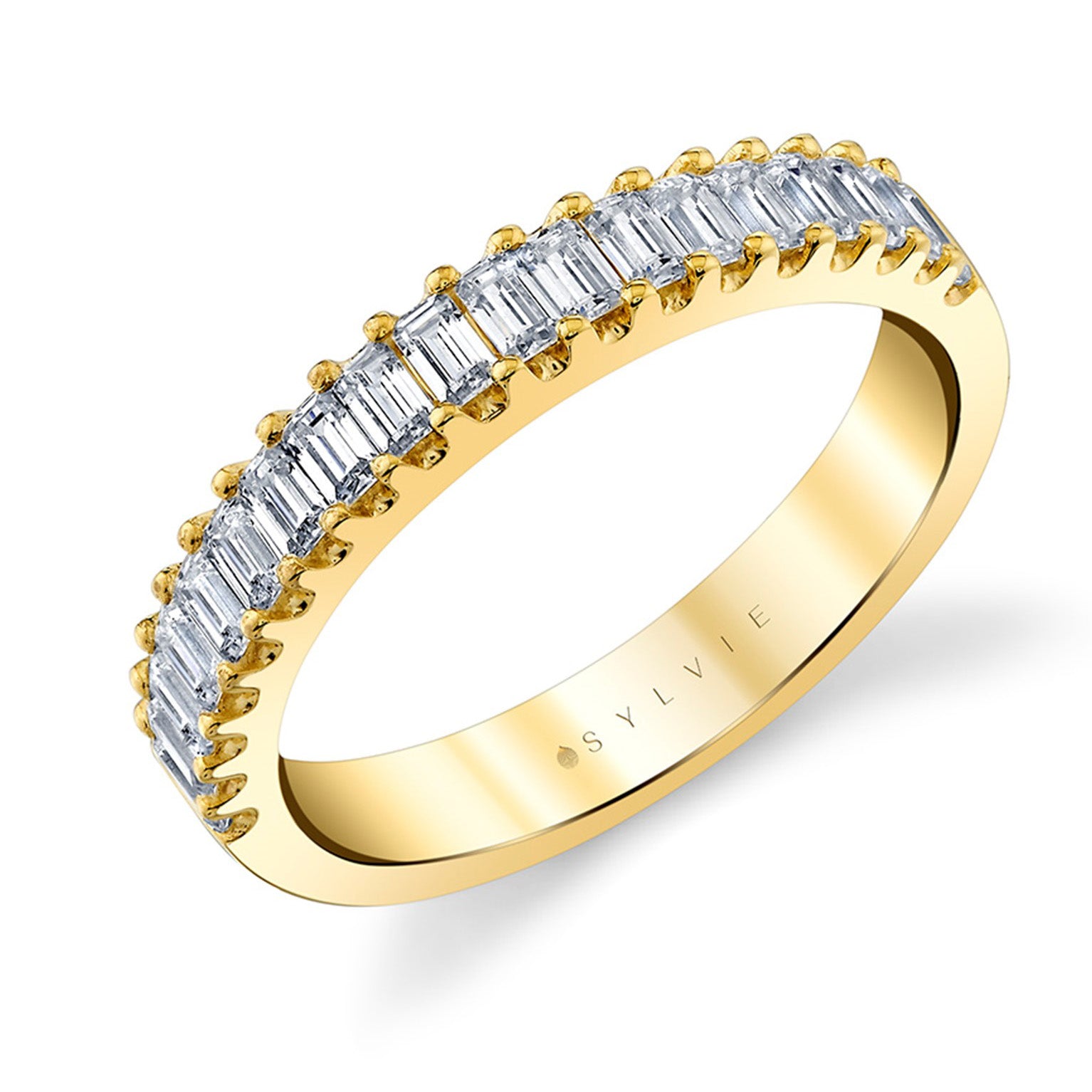 Sylvie Petite Prong Baguette Wedding Band