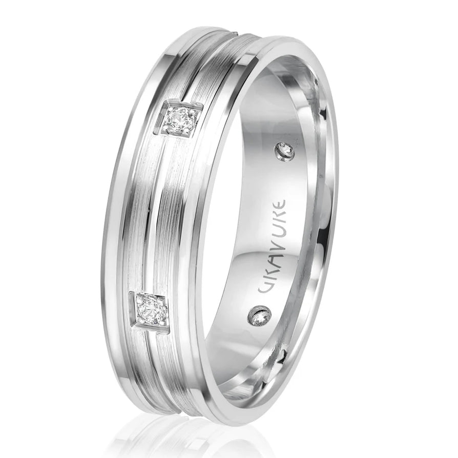 6mm Diamond Station Wedding Band