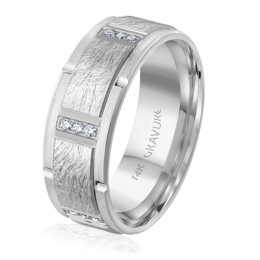 8mm Diamond Wedding Band