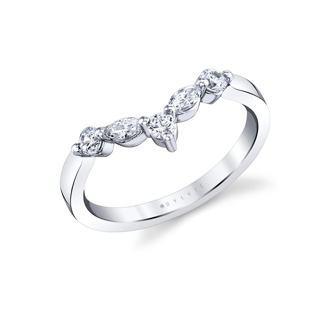 Round and Marquise Contour Band