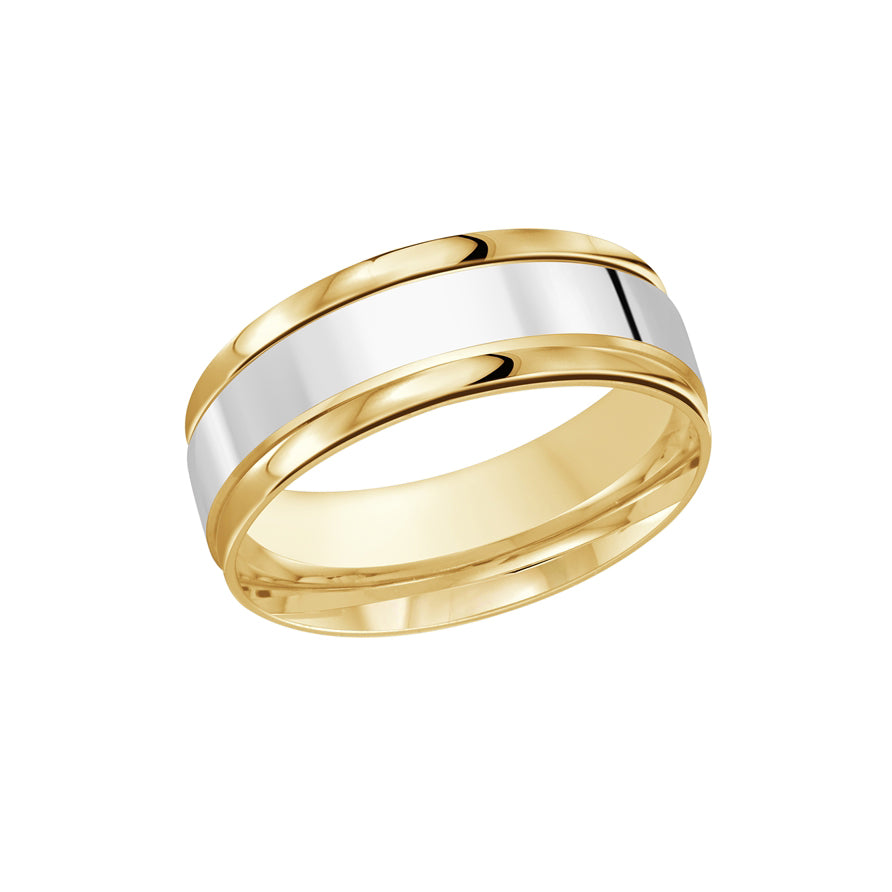 White and Yellow Gold 8mm Band