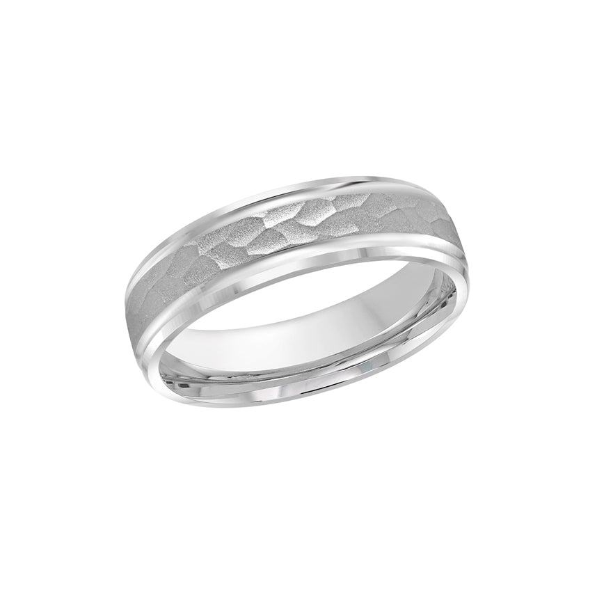 Platinum Hammered 6mm Wedding Band