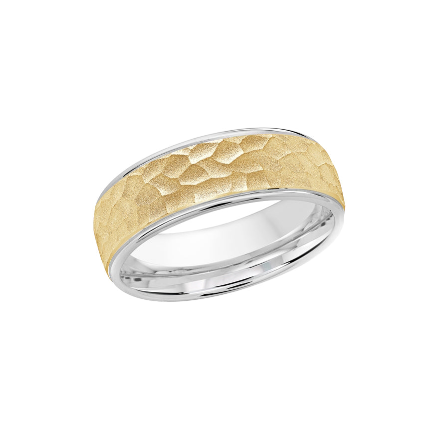 Yellow and White Gold 7mm Wedding Band