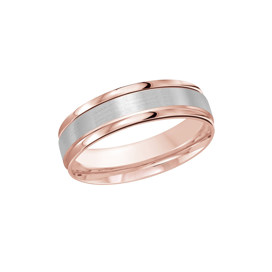 Rose and White Gold 6mm Band