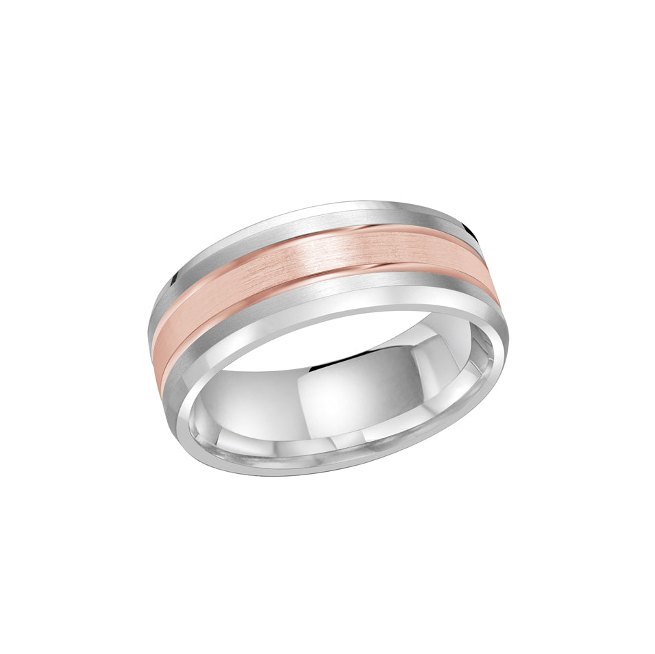 Rose and White Gold 8mm Band