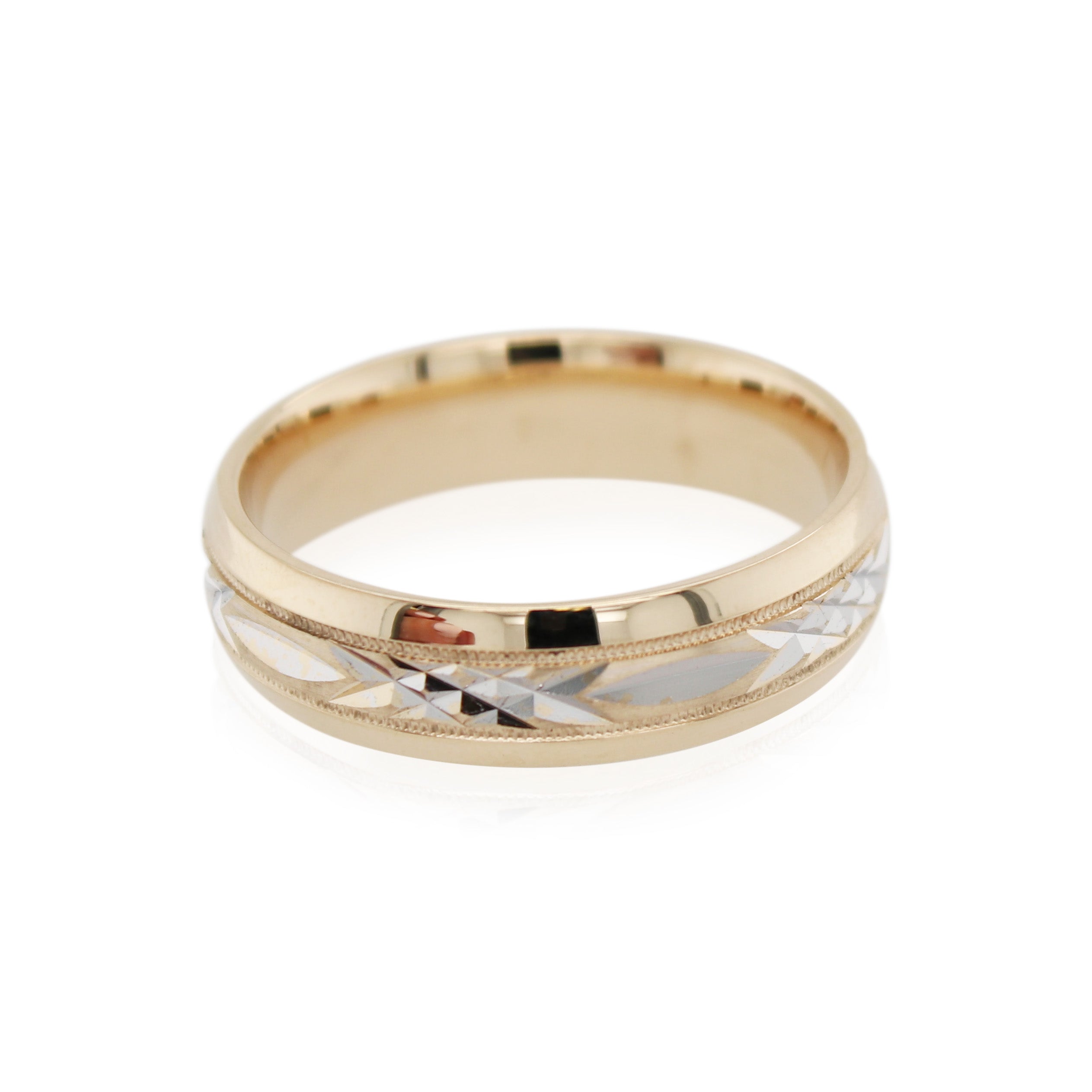 6mm Yellow and White Gold Band