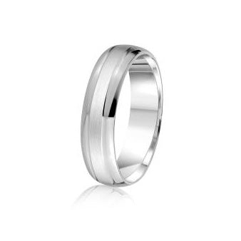 6mm White Gold Wedding Band