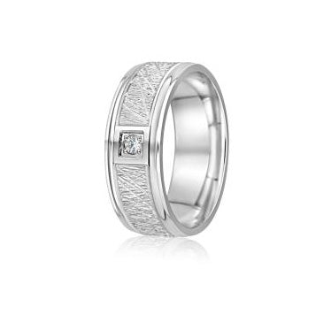 8mm Single Diamond Band