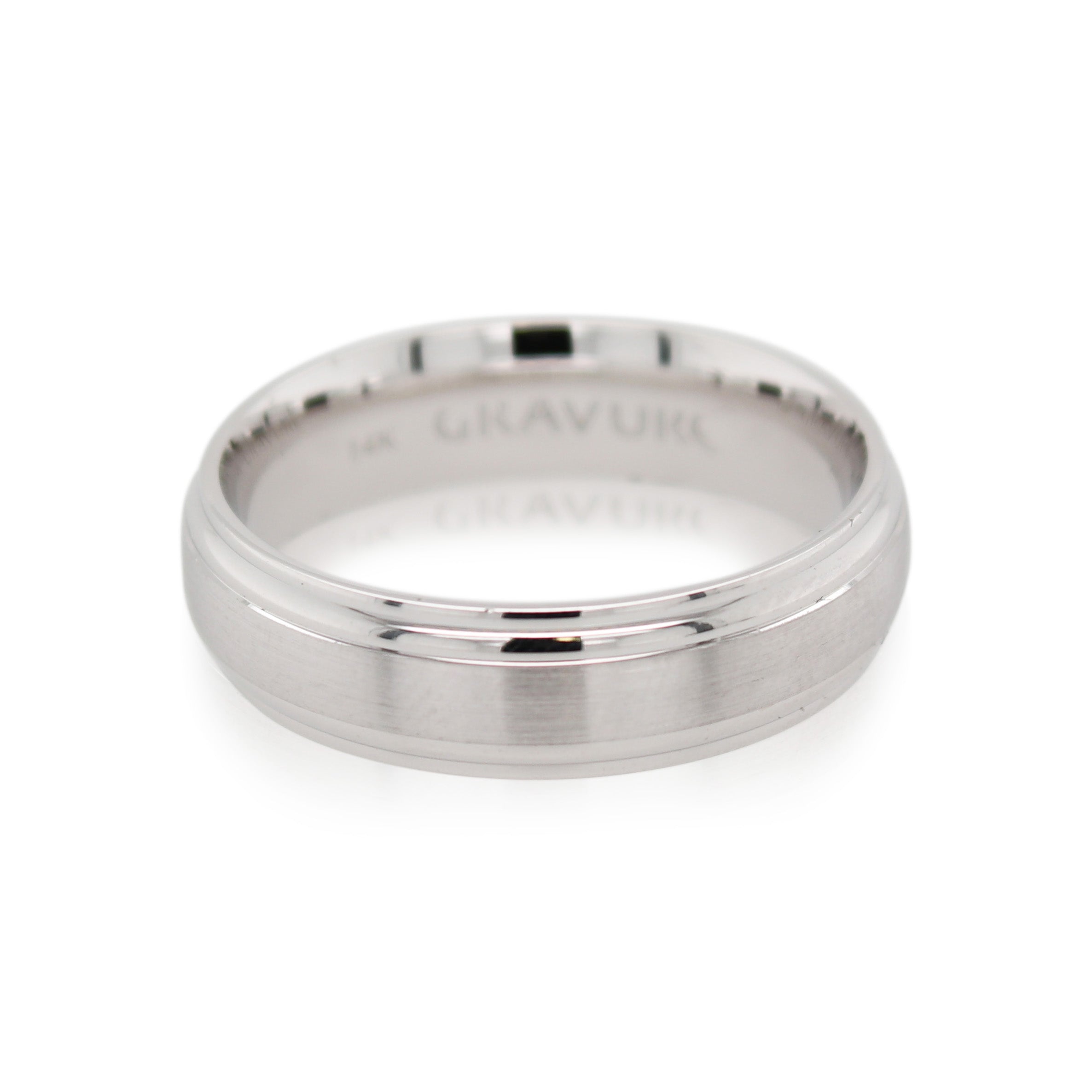 6mm Satin Center Wedding Band