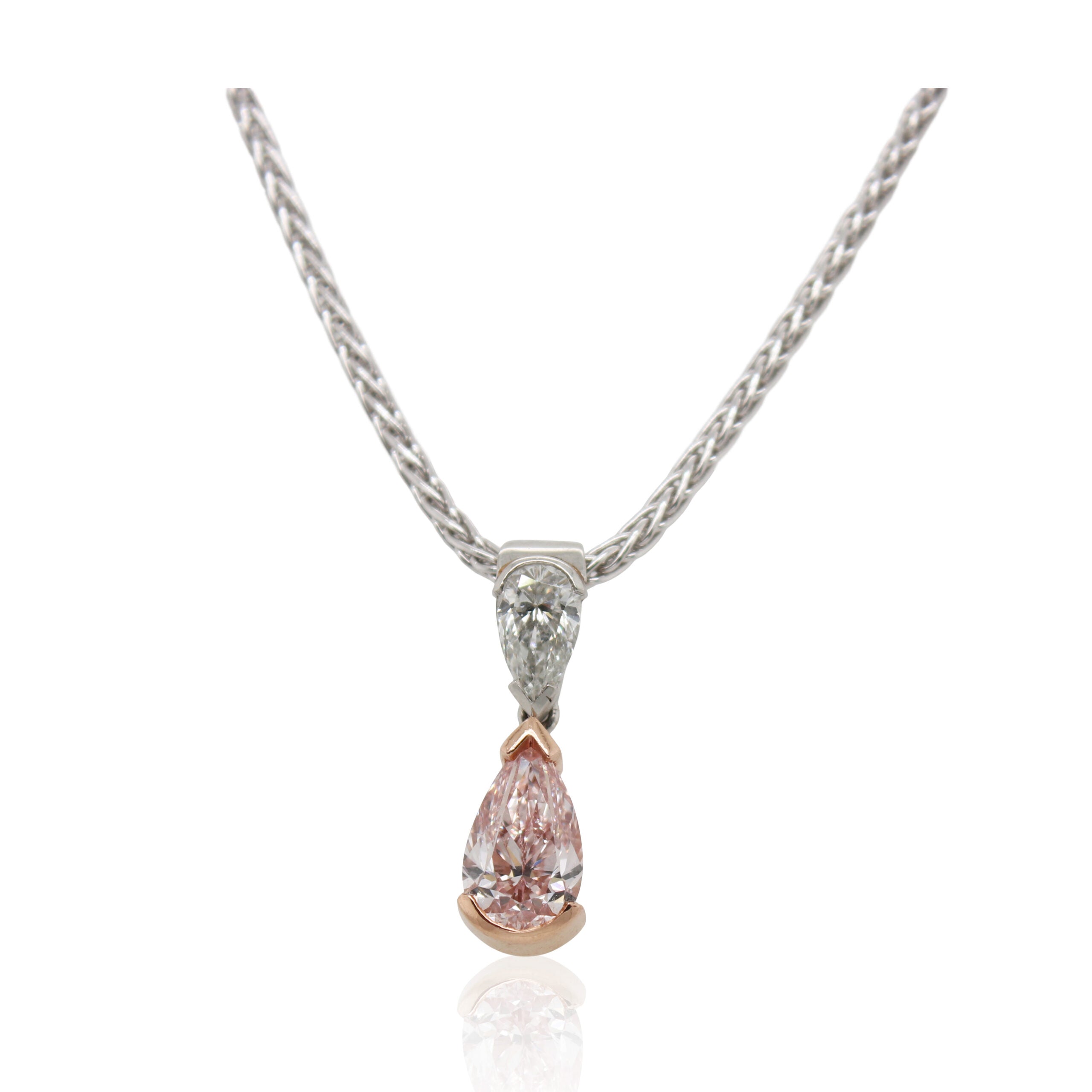 2.54ct Pear Shaped Fancy Brown/Pink Diamond Pendant