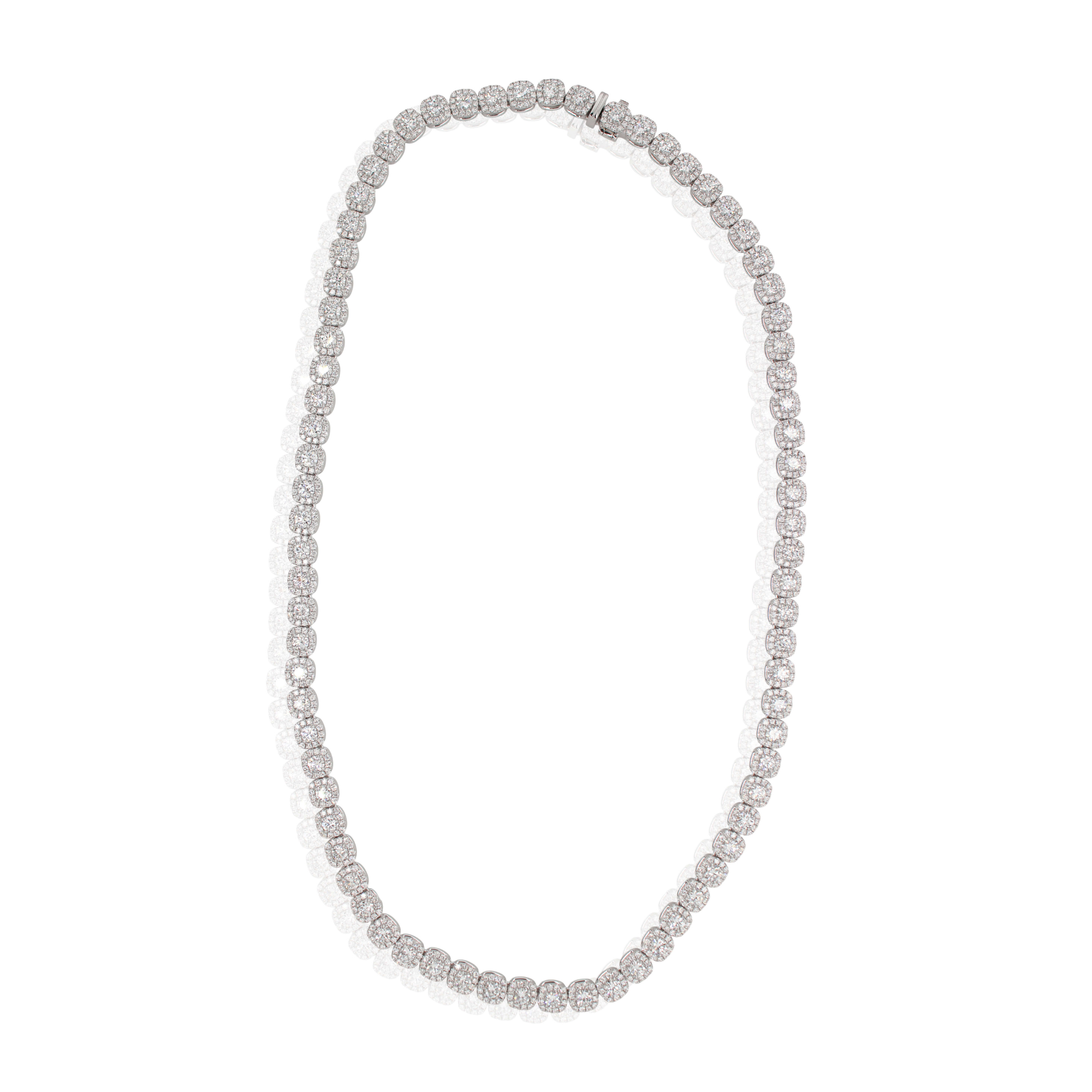 Round Diamond Halo Necklace