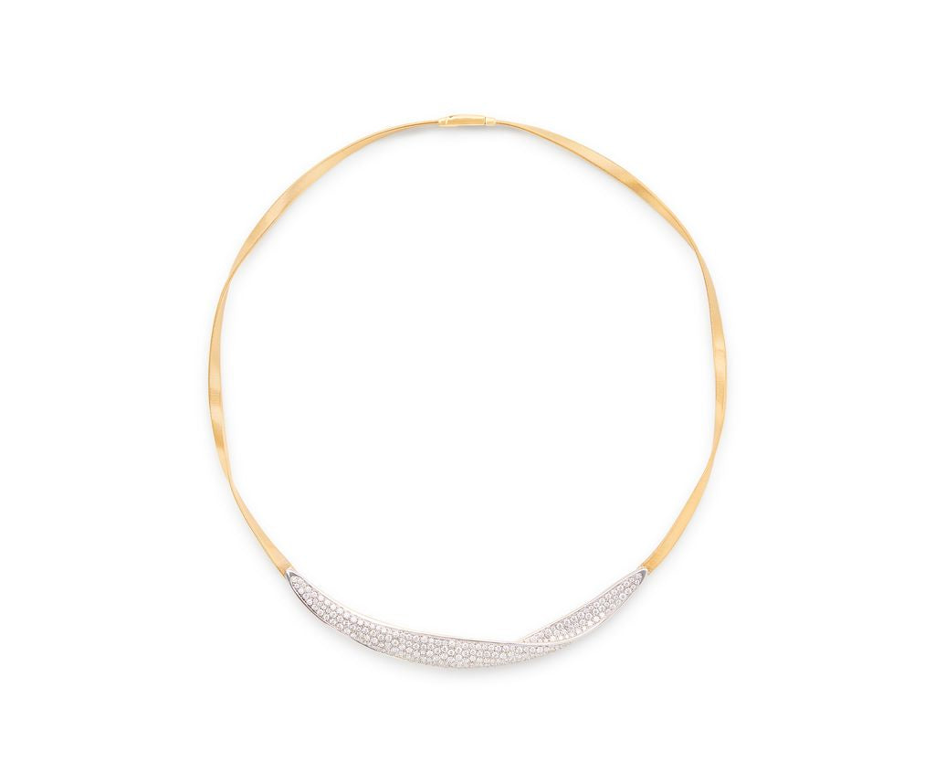 Marco Bicego Marrakech Collection 18K Yellow Gold Diamond Twist Necklace