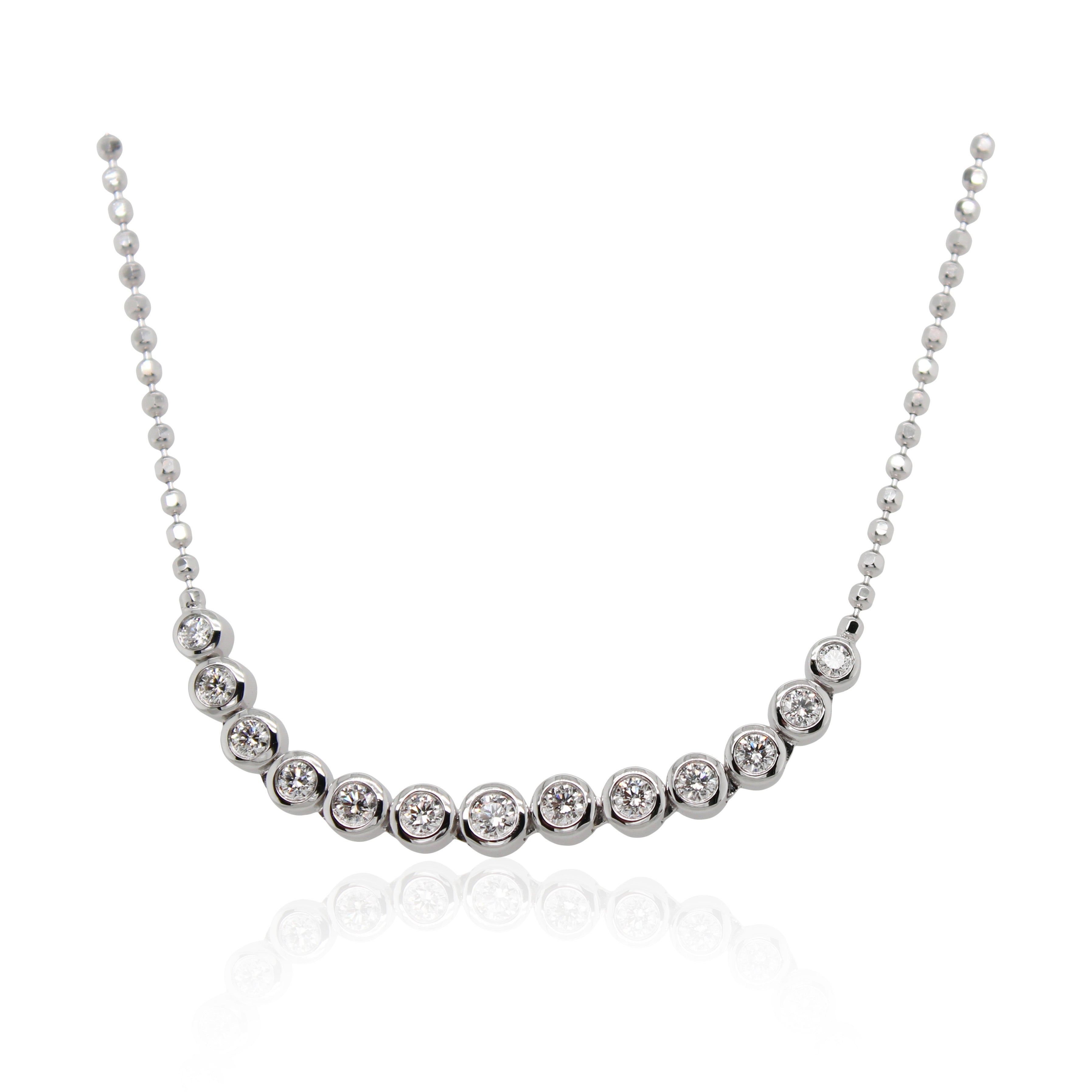 Bezel Set 15 Diamond Necklace