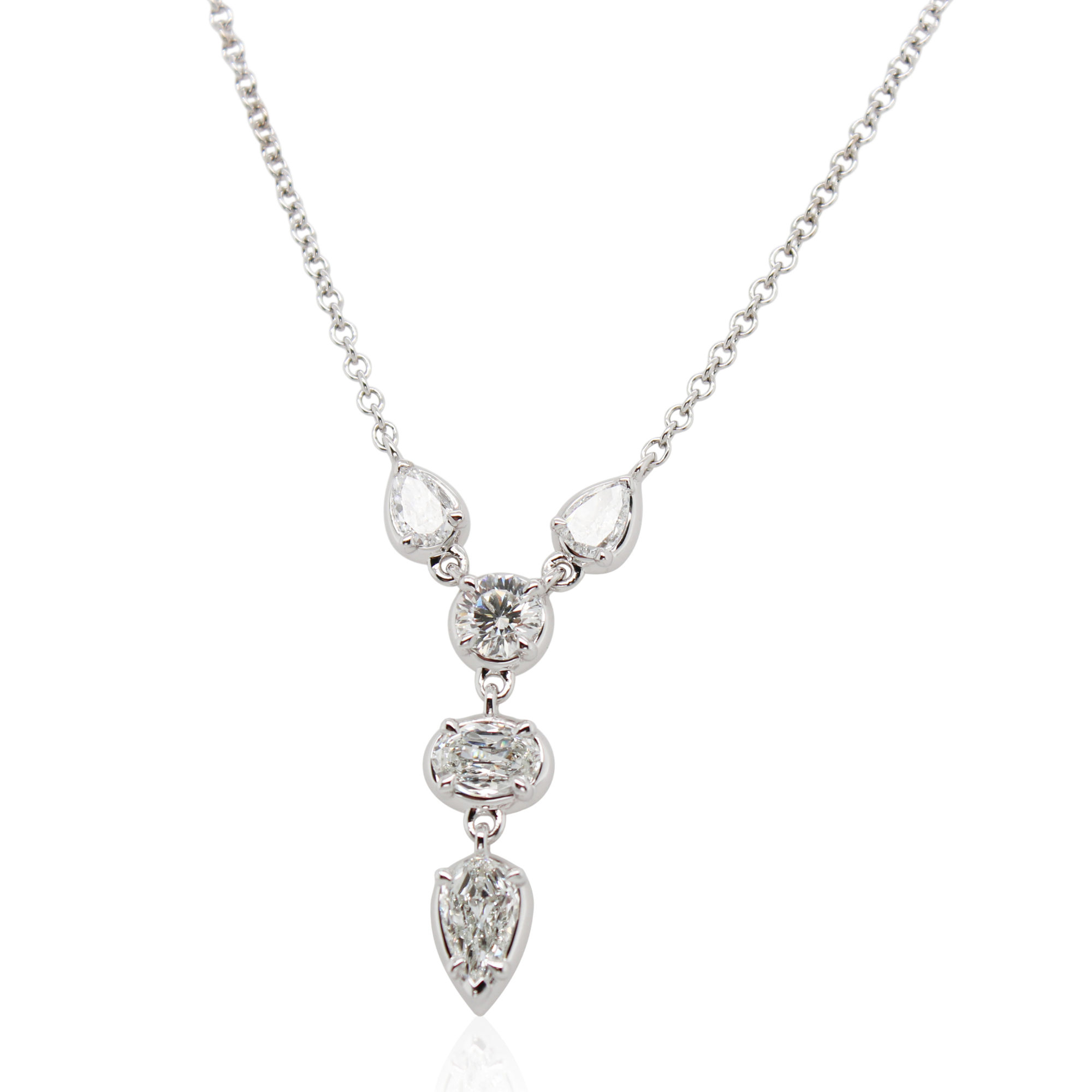 White Gold Diamond Drop Necklace